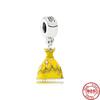 925 Silver   Princess Charm Pendant Fit  Bracelets DIY Women Jewelry Exquisite