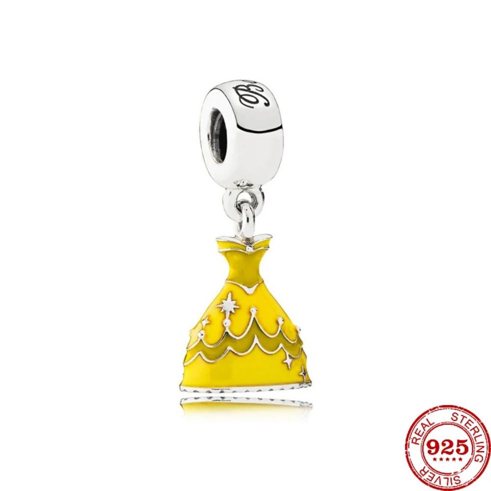 925 Silver   Princess Charm Pendant Fit  Bracelets DIY Women Jewelry Exquisite