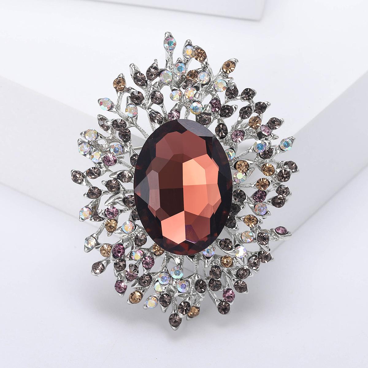 

Корейский роскошный темперамент чернильно-синего цвета сокровище большая хрустальная брошь персонализированная пряжка для кардигана булавка для корсажа аксессуары