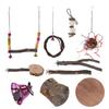 Bird Chewing Swing Toys Set Parrots Standing Perch Toy Set for Bird Cage Accessories7 Pcs