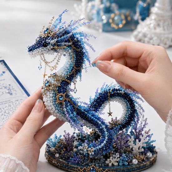 Kit fai da te con perline Oceano Mitico per Principianti, Kit per la Realizzazione di Animali 3D con Perline con Istruzioni, Design Unici di Animali Marini con Perline e Modello