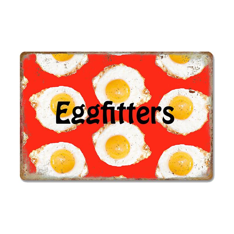 Chickens Tin Signs Metal Vintage Poster Rooster Hens Eggs Retro Plaque Wall Stickers Painting for Farm Door Home Decor