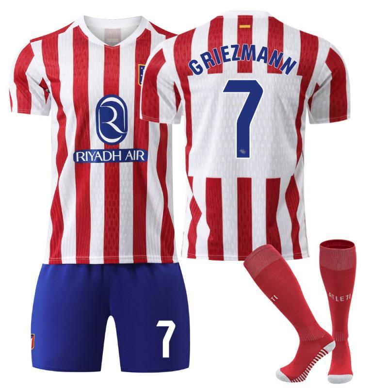 

2025-26 Atletico Madrid Home No. 7 Gretzman Jersey Children s Clothing Football Uniform Set 19 Alvarez 3XL