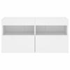 Wall Mounted TV Cabinet with RGB LED Lights White 80 X 30 X 40 Cm