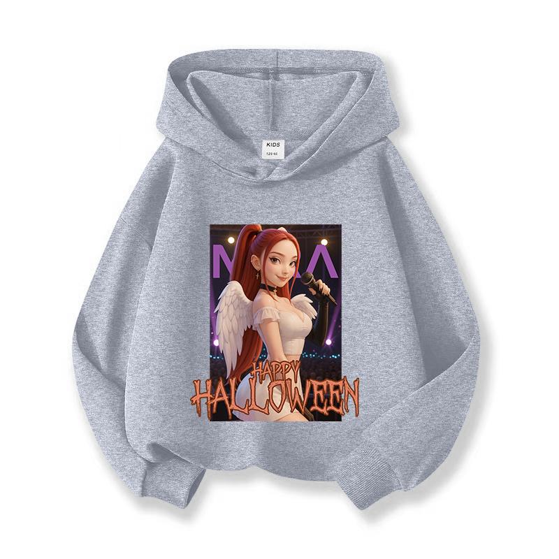 KPOP Children Hoodie Korean Style Halloween Gift Boys Girls Warm Outerwear Autumn Winter 2025 Y2K Fashion Trendy