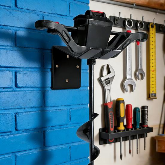 Ice Auger Wall Mount Heavy-Duty Ice Fishing Auger Holder Stainless Steel Auger Storage Bracket with Expansion Screws for Easy Assembly