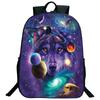Ice Fire Wolf Backpack Schoolbag Primary School Students Backpack Angry Wolf Printed Bookbag Kids Back To School Mochila Gift