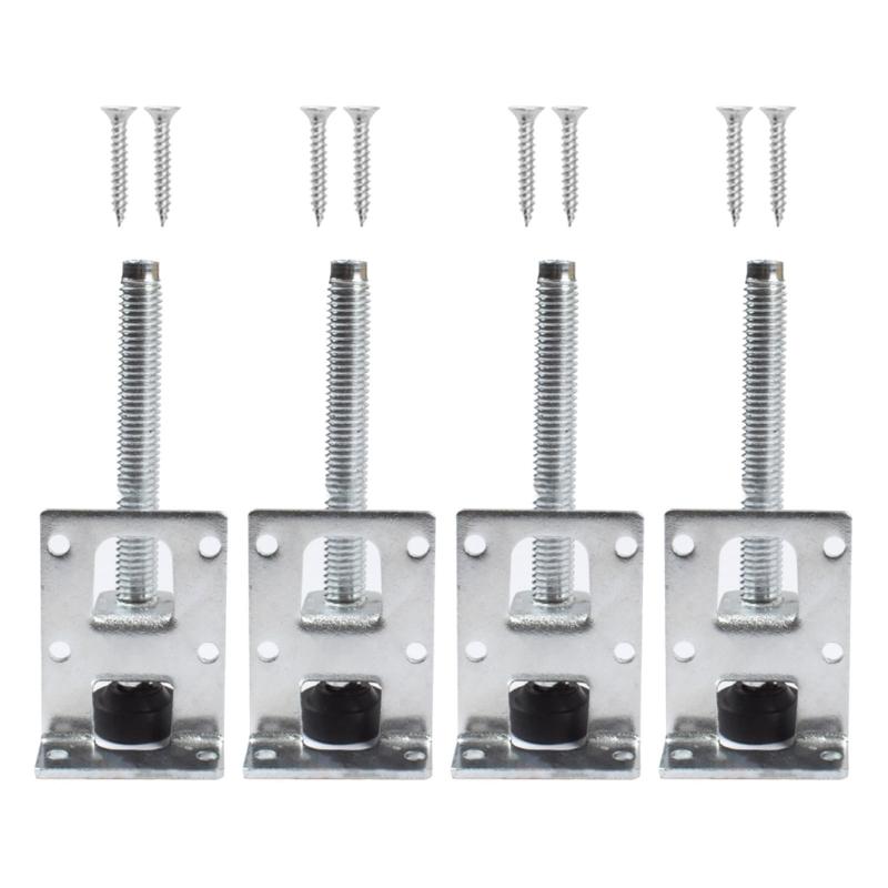 

Set Of 4 Furniture Levelers Metal Cabinet Support Legs Easy Installaton Strong Load Bearing for Household Office Use