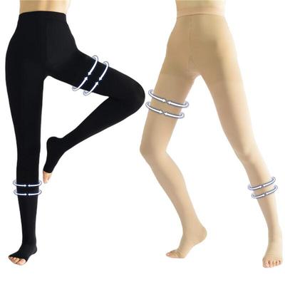 Medias de compresión hasta el muslo con punta abierta 20-30 mmHg Medias de compresión médica graduada Soporte para las piernas Para venas varicosas Edema