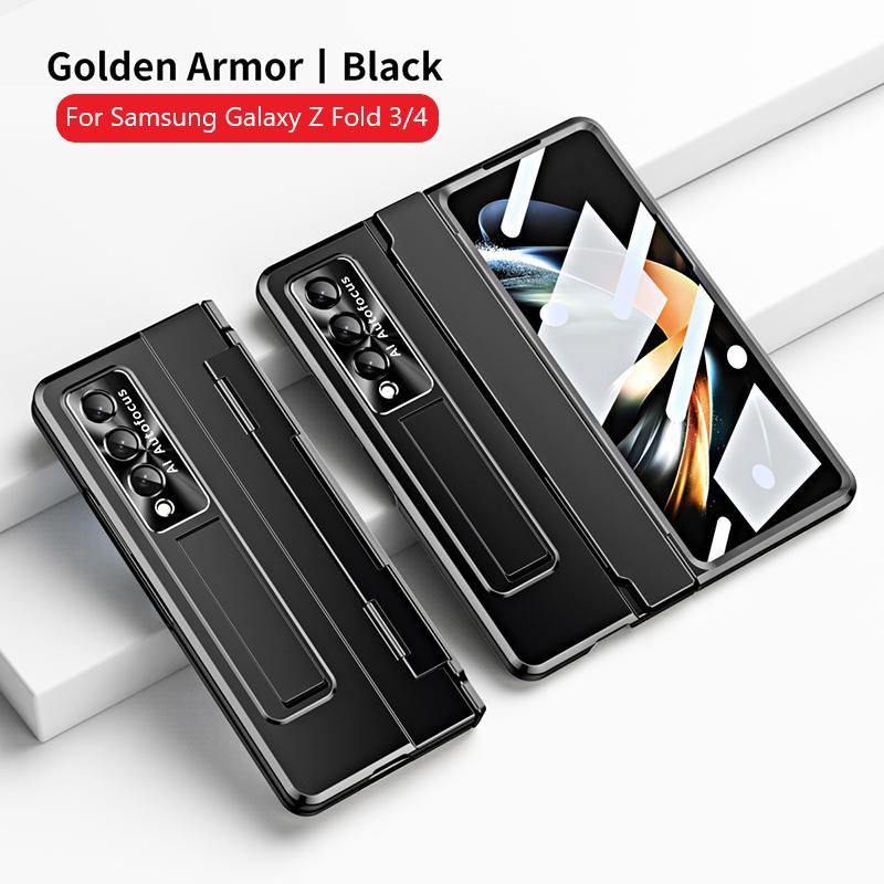 Luxusní ochranné pouzdro s ložiskem a pantem pro Samsung Galaxy Z Fold 3 4 5G 360° celé balení Nárazuvzdorný kryt telefonu pro Fold3 Fold4