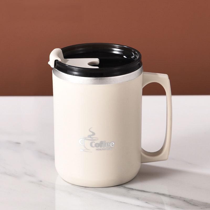 Tazza da Caffè in Acciaio Inossidabile di Grande Capacità con Coperchio