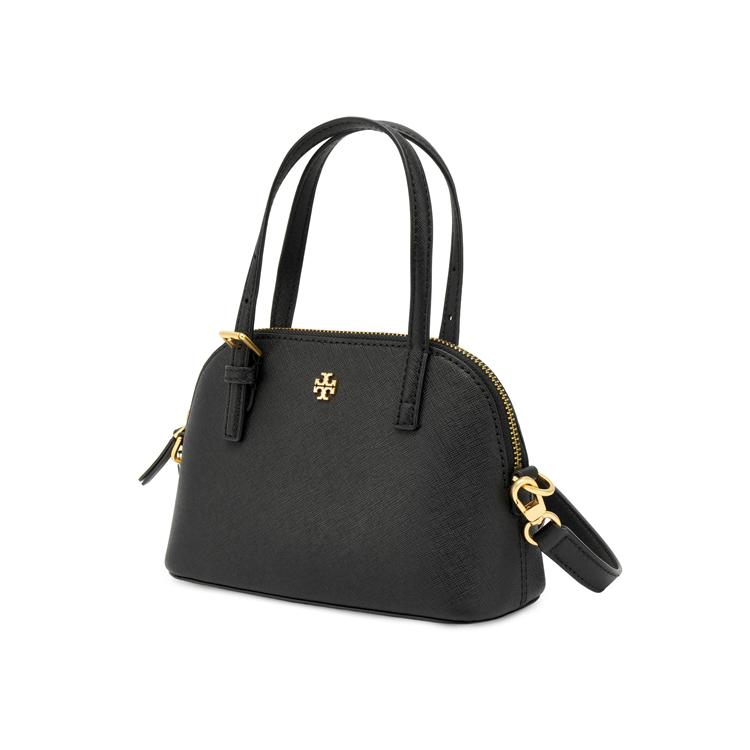 Tory Burch Emerson Minimalist Adjustable Detachable Shoulder Strap Leather Shell Bag Women Shoulder Bags Black 149694-001
