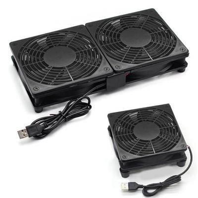 USB Powered Electronic Cooling Fan Dual Fan Modem Router Cooler  DVR TV Box