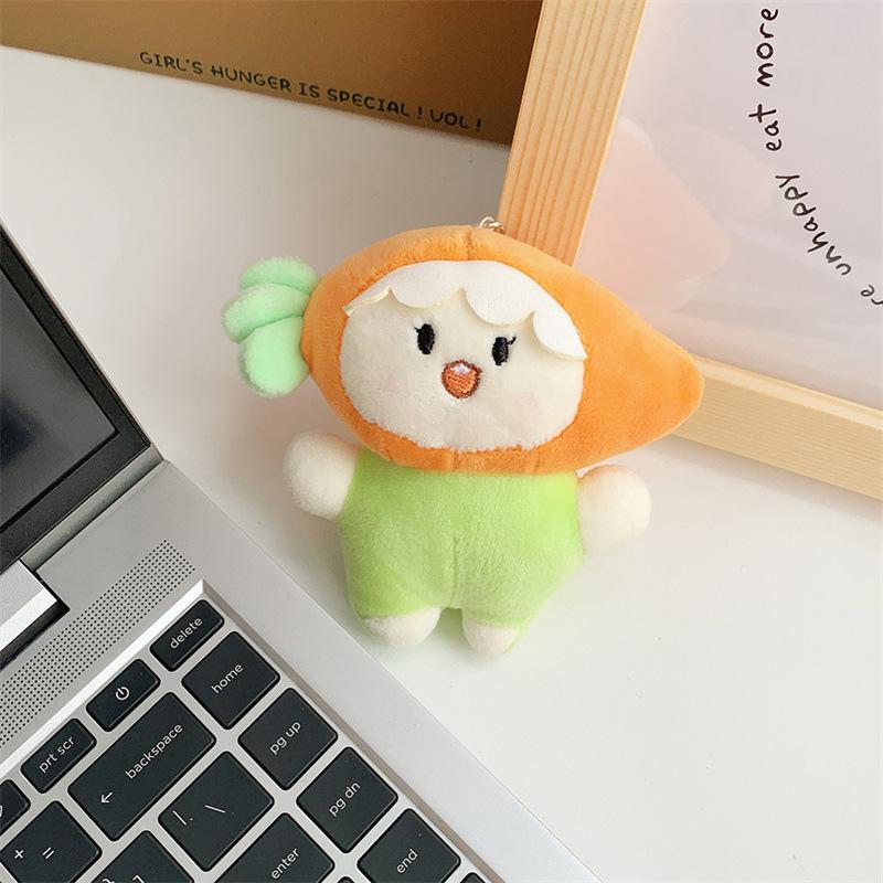

Creative Cartoon Peach Avocado Plush Doll Mini Grabbing Machine Doll Cute Carrot Doll Bag Pendant Height about 10cm
