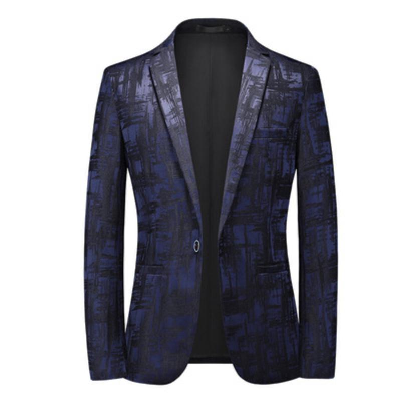 Men Spring  Business Social Suit Jacket  Men's Single Breasted Thin Male Jacquard Blazers Coats