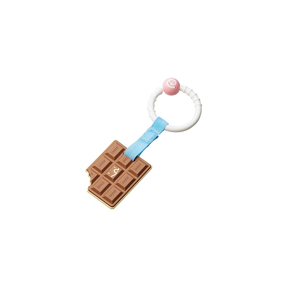 

Toiroyal Chewable Chocolate Teether Washable with Hook Lightweight Easy Grip Baby Toy