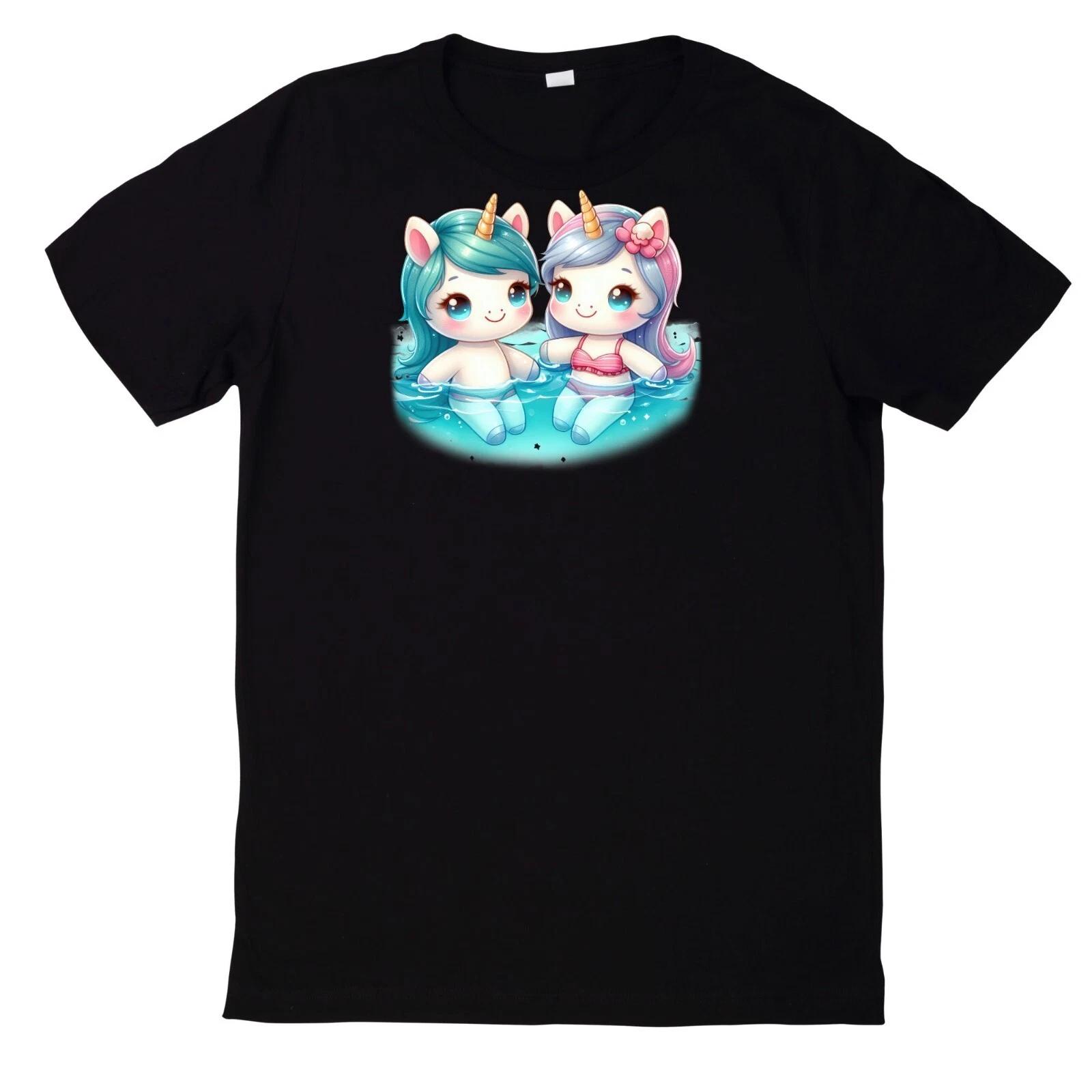 T-Shirt Lustiges Einhorn in der Poolparty Motiv Baumwolle XL