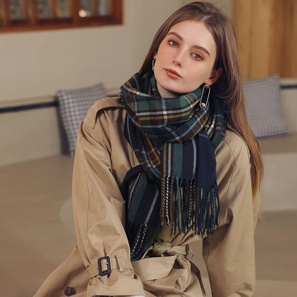 Women'S Fashion Scottish Style Tartan Warm Scarf Plaid Soft Long Wrap Shawl Christmas Valentine'S Day For Girlfrend Wife Mom