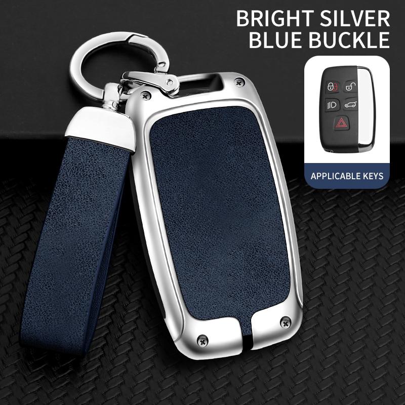 Leather Metal Car Key Case Cover Bag for Land Rover Range Rover Sport Evoque Freelander Velar Discovery 4 Jaguar XE XJ XF Guitar