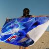 Blue Cartoon Anime Classic Character Hit Movie Sonic Microfiber Printed Beach Towel Mountain Climbing Yoga Beach Swimming