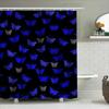 Unique Butterfly Print Shower Curtain Blue Gray Floral Design For Bathroom Decor Waterproof Fabric For Home Use