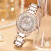 Imitation Ceramic Quartz Watch for Women Minimalist Rhinestone Dial Wristwatch