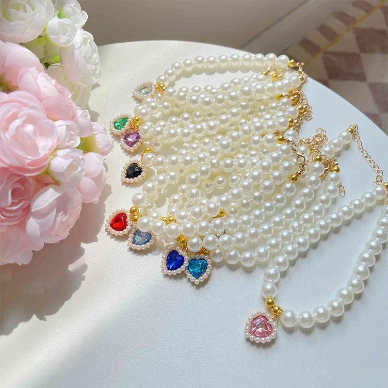 Princess Style Pet Pearl Collar for Dogs Cats-Cute Adjustable Jewelry Accessory for Puppy Kitten Chihuahua Perfect Wedding Gift
