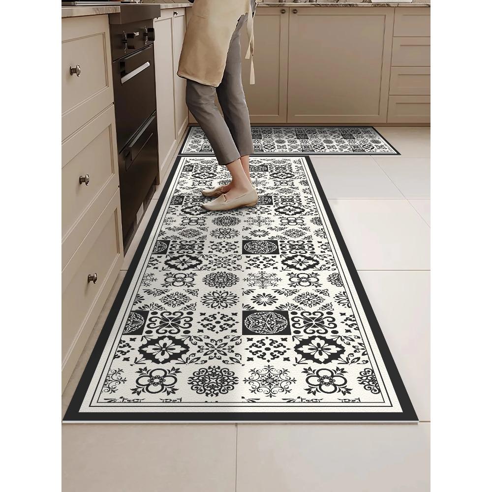 

Kitchen Floor Mat Waterproof Oil-proof Wipeable PVC Leather Soft Rug Household Long Non-slip Dirt-resistant Carpet Alfombra 1pc 50x80cm