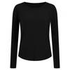 Shop Women Spandex Silky Long Sleeve Round Neck Plain T shirT Black Dai Wsh 20