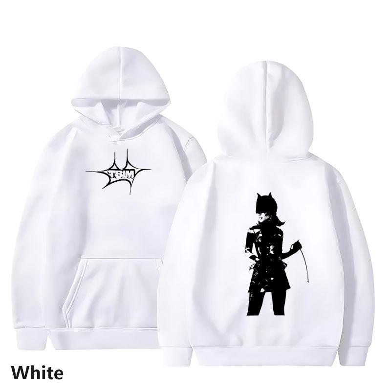 

Толстовка с капюшоном с аниме-принтом TBIN - Универсальная свободная толстовка-пуловер для пар S белый