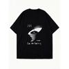 Oversized T-Shirt Black Shark Tornado Graphic Go To Bowling Print Casual Wear for Women