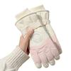Autumn and Winter Ski Gloves  Outdoor Cycling and Snow Play with Fleece  Thickened Touch Screen Anti Slip Waterproof and Warm for Ladies