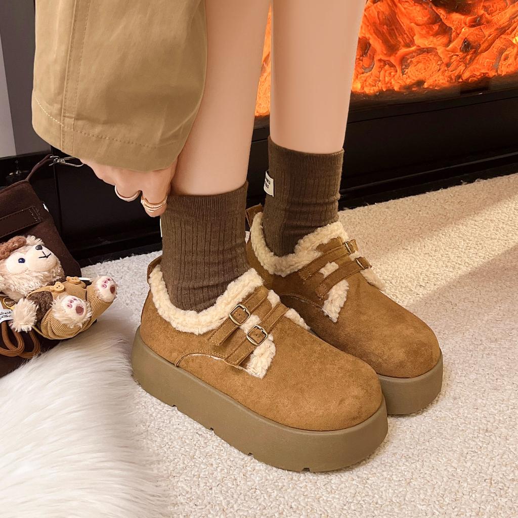 Women's thick-soled winter lightweight warm winter cold padded snow boots non-slip wear-resistant casual sneakers cotton boots Le Fu shoes