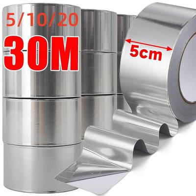 5/10/20/30M Aluminium Adhesive Tape - 5cm Wide, Heat Resistant and Waterproof for Patching and Repair