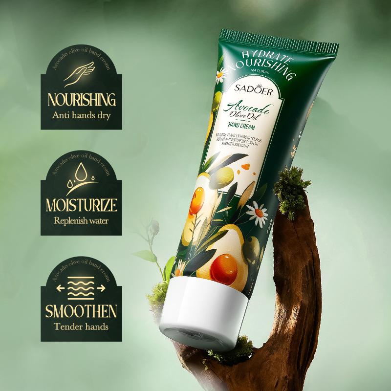 Fruit Essence Nourishing Hand Cream Avocado Olive Oil Hydrating Hand Cream Whitening Moisturizing Hand Care