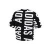 Adidas Allover Print Logo Crew Neck T-Shirt Women Tops Black HC9161