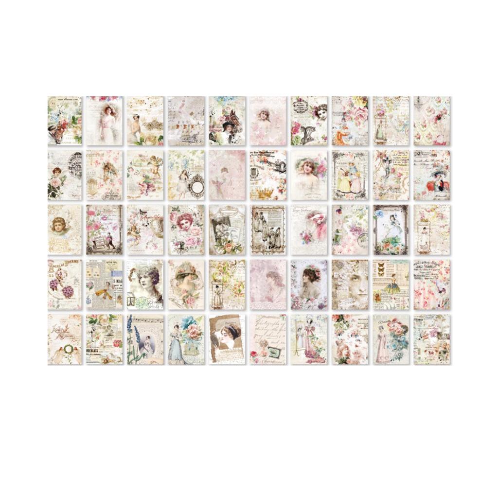100 Sheets Vintage Scrapbook Paper Decorative Aesthetic Journaling Background Paper for DIY Planner