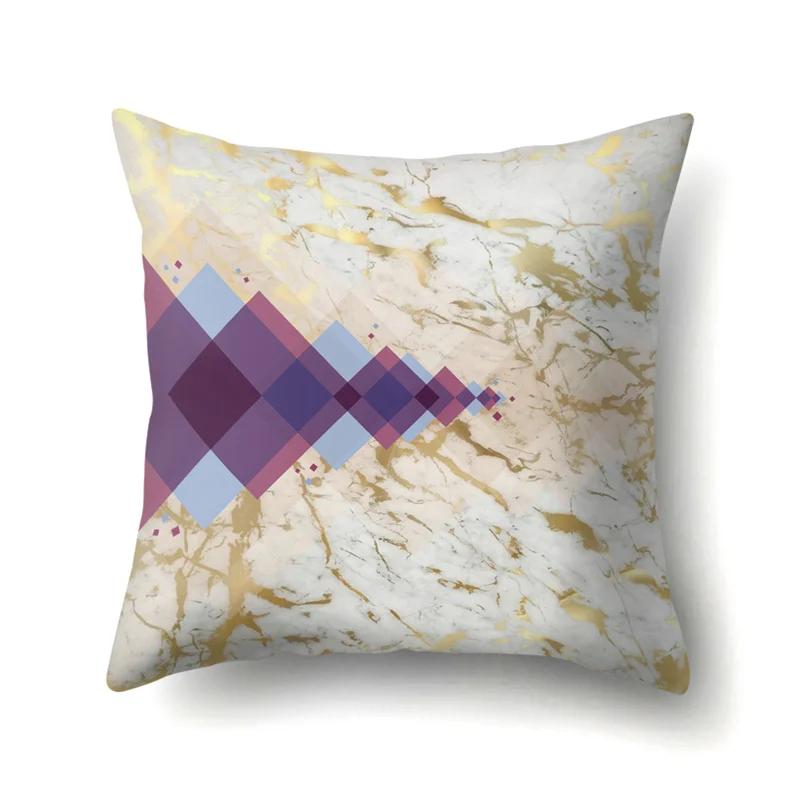 45x45cm Geometric Stripe Pillowcase Simple Marble Patchwork Cushion Cover Art Linear  Sofa Office Seat Home Decor