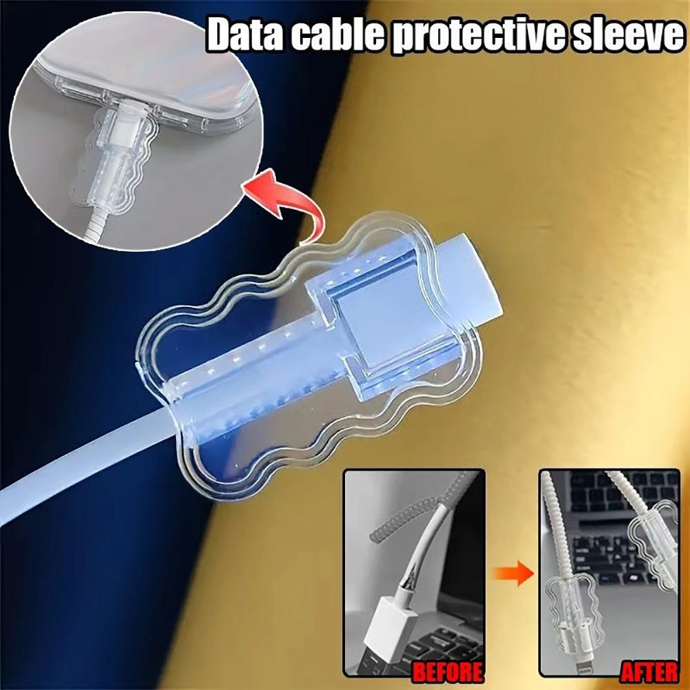 Clear Data Cable Protector Sleeves Anti-Breakage Cord Saver Mobile Phone Accessory For All Cell Phone Flexible Cord Management