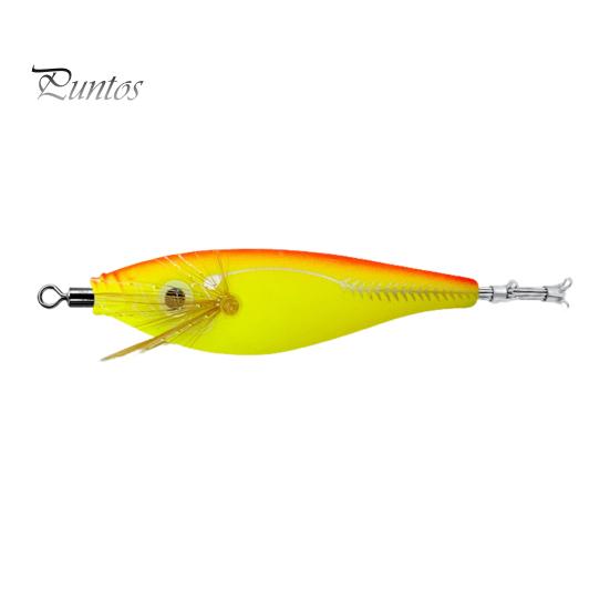 Squid Bait Luminous Fishing Lure with Steel Balls Wood Shrimp Cuttlefish Hard Bait for Sea Freshwater Fishing