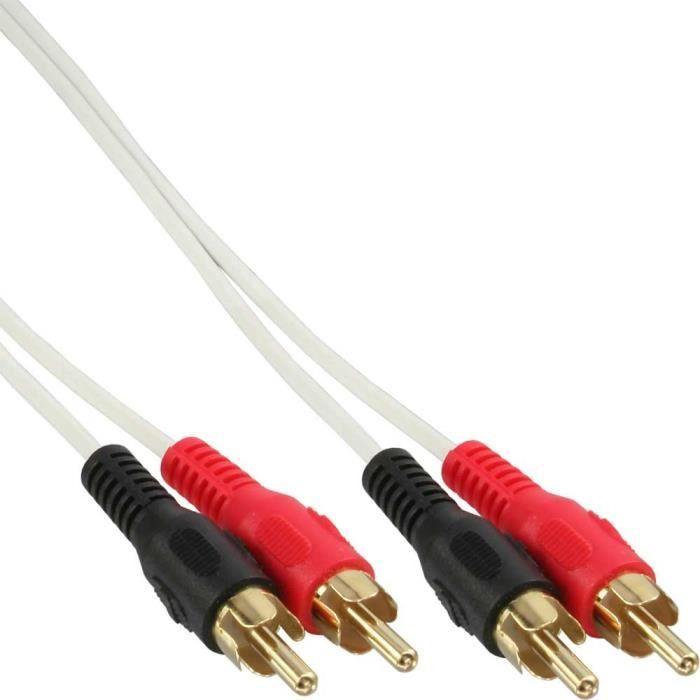 Câble RCA InLine®, RCA, Mâle / Mâle, Dorés, 1m