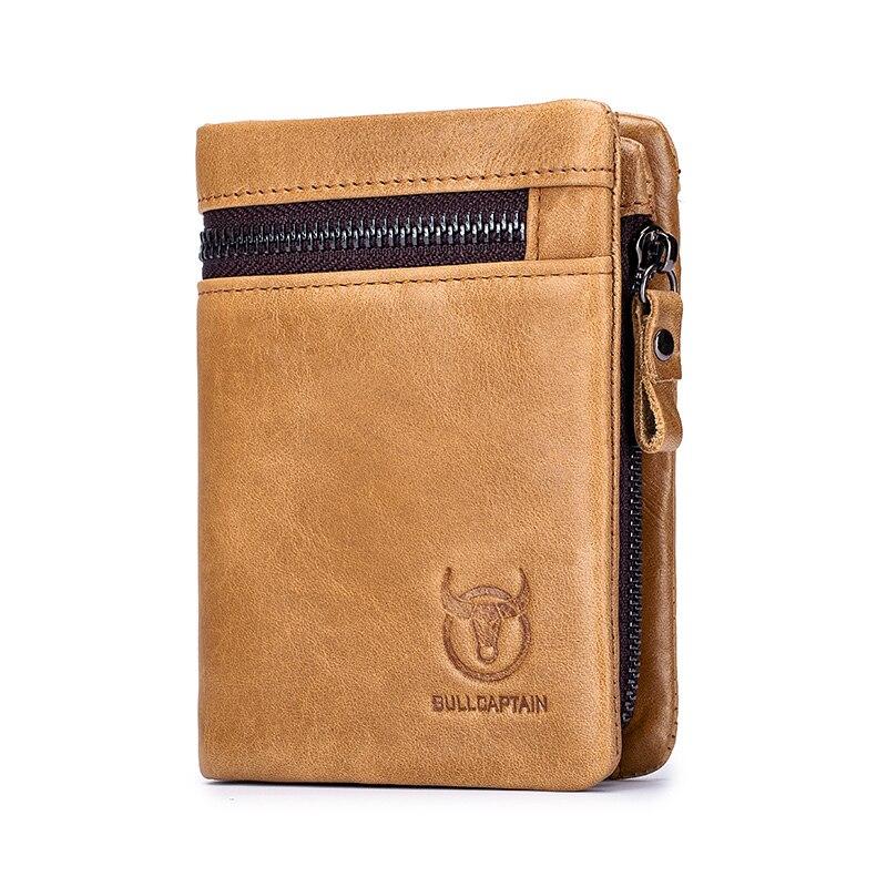 BULLCAPTAIN Short TriFold Buckle Zipper Wallet Men's Cow Leather