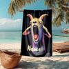 Custom Name Ultra-Soft Beach Towel with Goat Theme,Ideal for Pool - Camping, Diving - Perfect Travel Essential, Vibrant Beach Towel.