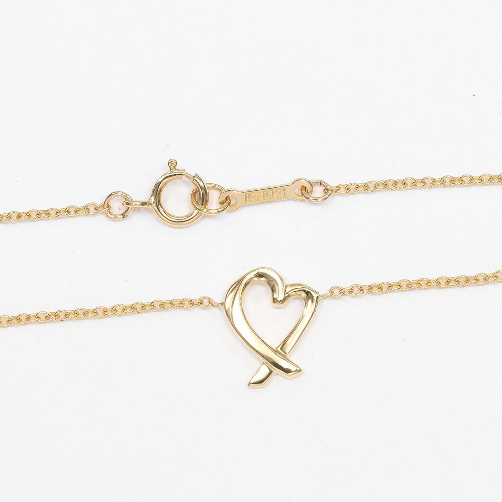 TIFFANY&Co. Loving heart Necklace K18 yellow gold 2.3g Women Used