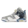 Air Jordan 6 Retro GS Washed Denim 2022 Kinder-Sneaker Blau Weiß Dutch-Blue DM9045-100