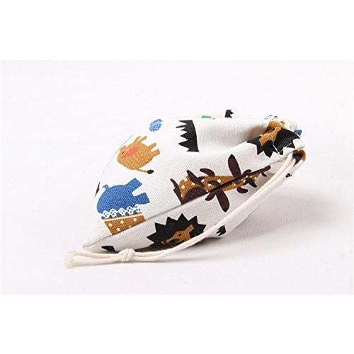 Elizabeth Drawstring Bags, Large, Medium, and Small, Japanese Pattern, Cotton, Stylish Fabric, Animal Design, Small Organizer, Perfect for Kindergarte