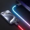Braided Type C Charges Cable with Light Effects 66W Rapid Charges Cord 1m Length Charging Cable for Multiple Devices