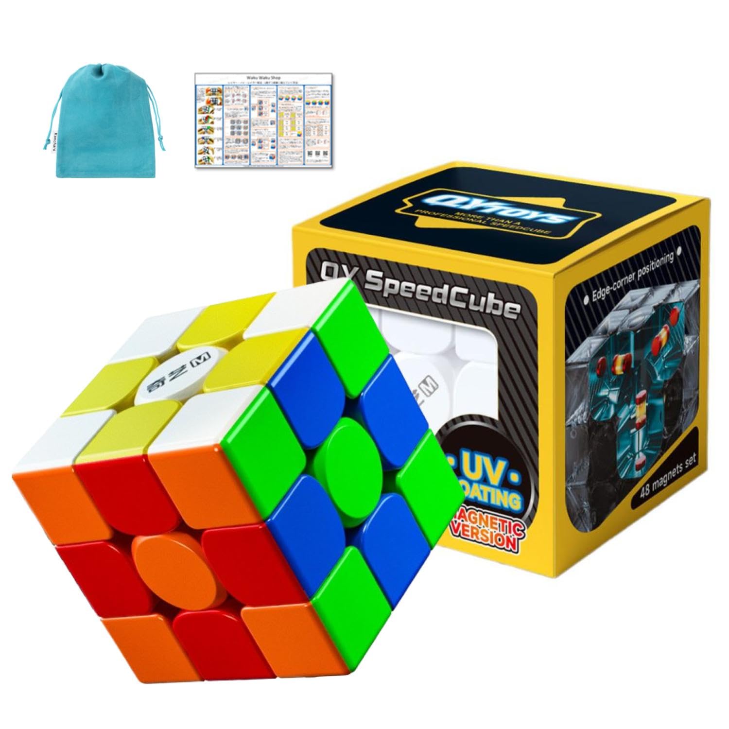 

QY Warrior M [С японским руководством и чехлом / Оригинал] Магнитный кубик 3x3x3 Без наклеек 3D-головоломка (3x3 УФ)