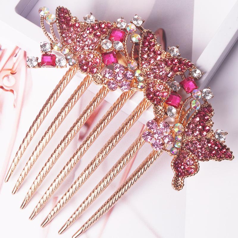 Μεταλλική Χτένα Μαλλιών με Επτά Δόντια και Στρας και Φουρκέτα - Κορεατικό Στυλ