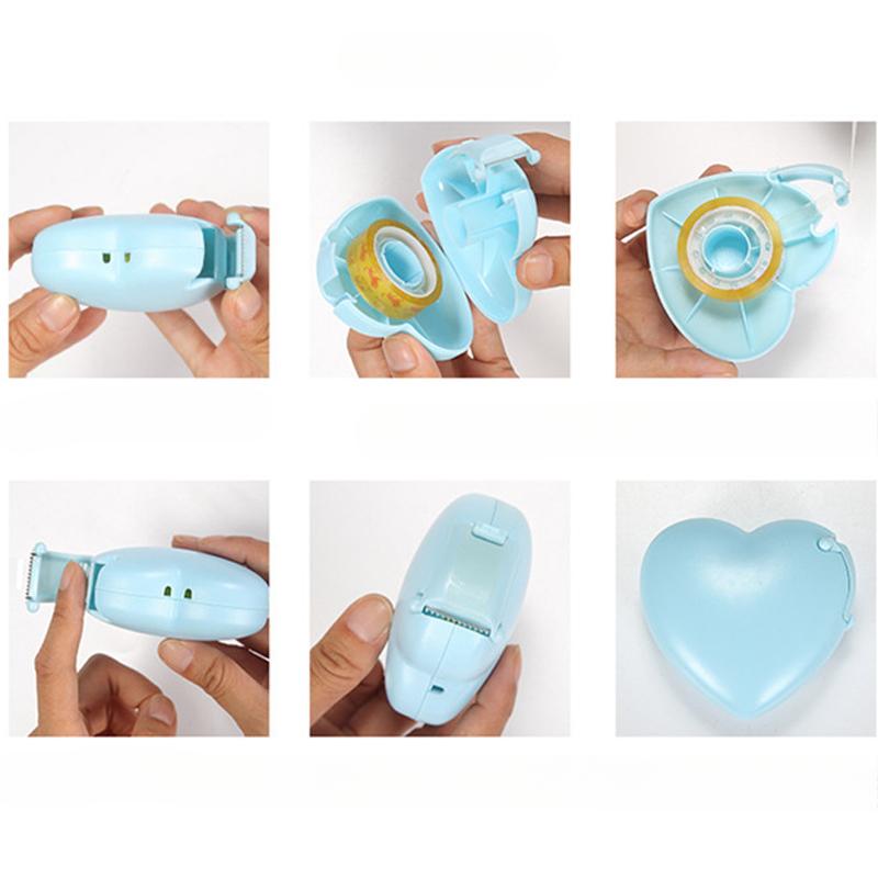 Creative Love Tape Cutter Korean Stationery Tape Holder Invisible Portable Seat Students Learn Without Hurting Their Hands